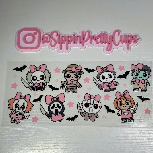 Halloween Pink Girly characters with Bows