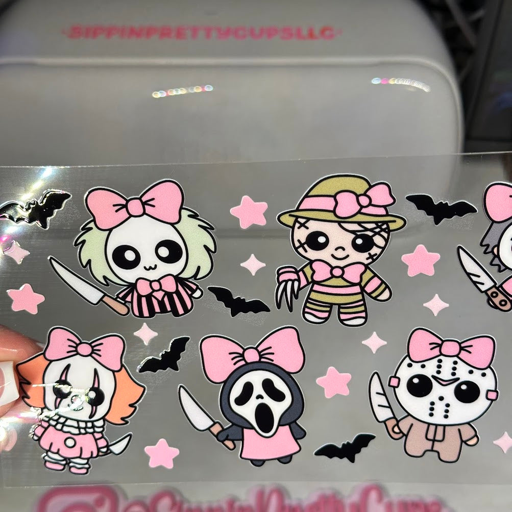Halloween Pink Girly characters with Bows