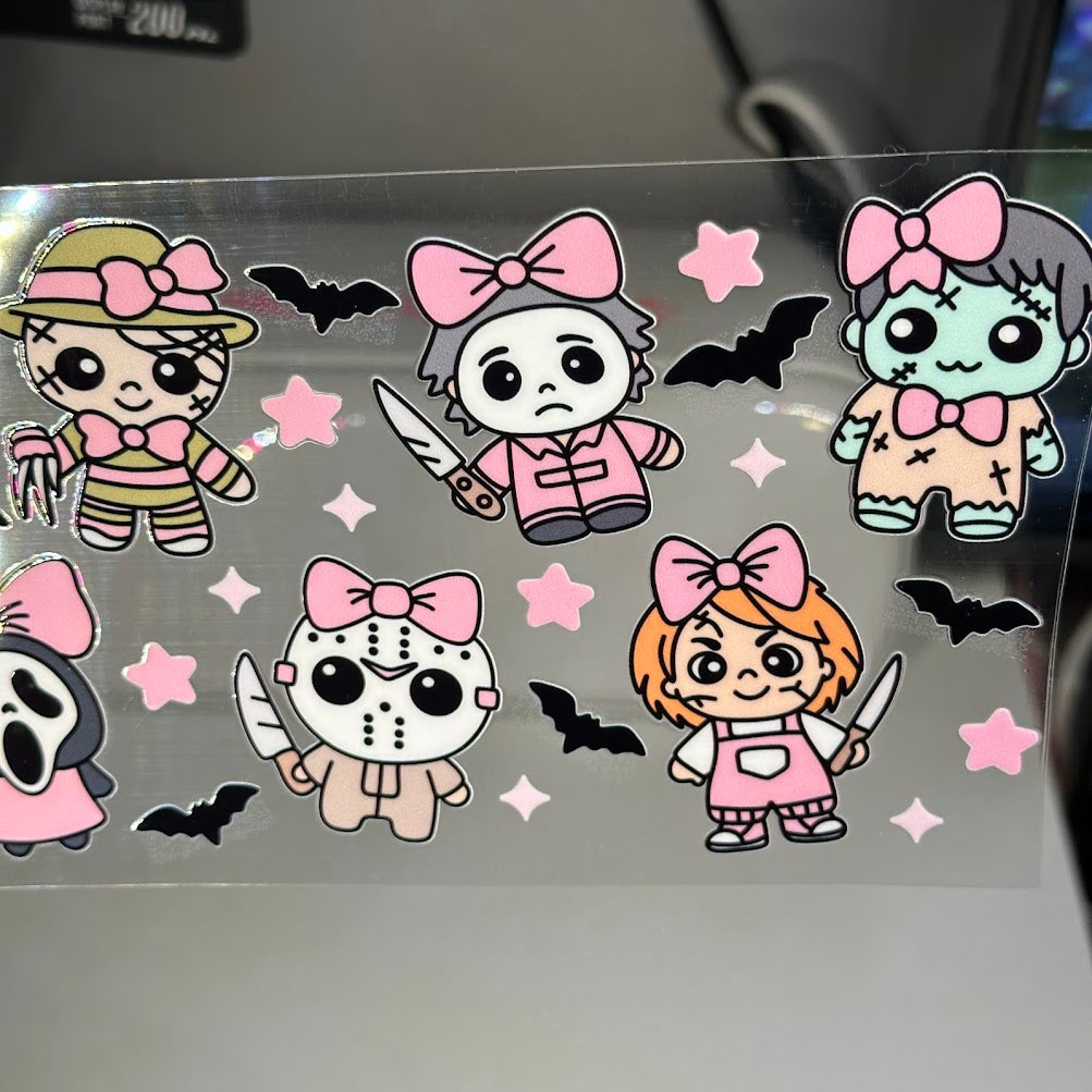 Halloween Pink Girly characters with Bows